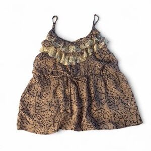 h.i.p. Brown and Cream Patterned Camisole